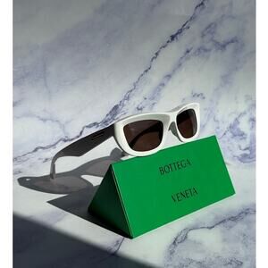 NEW Bottega Veneta BV1326S White Unisex Sunglasses
